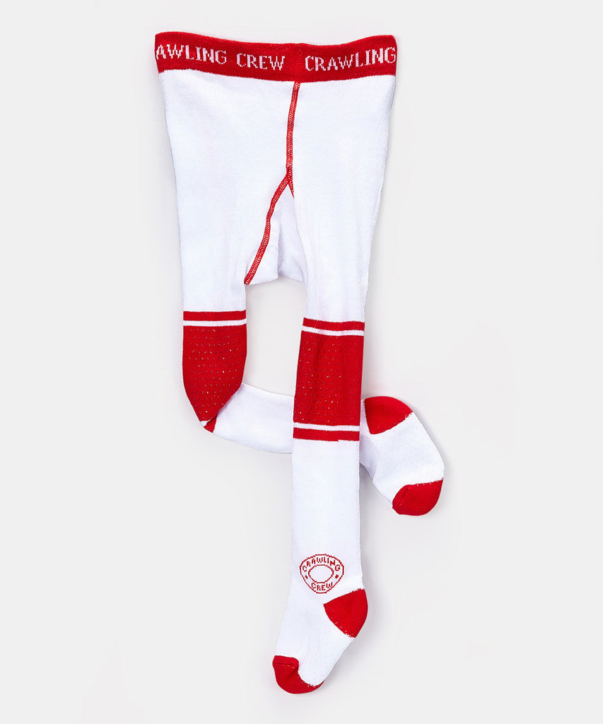 White and Red Cotton Baby Boy & Baby Girl Tights